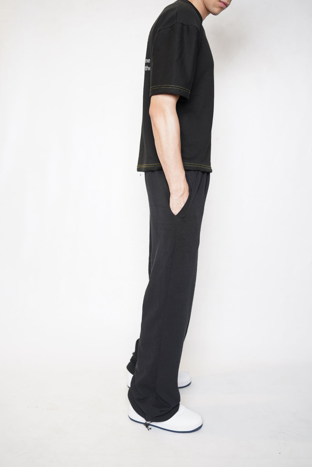 black baggy trousers